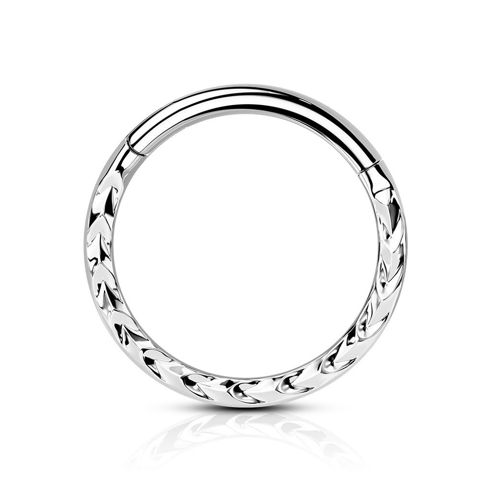 Chevron Cut Front Hinged Segment Ring
- Precision All 316L Surgical Steel
