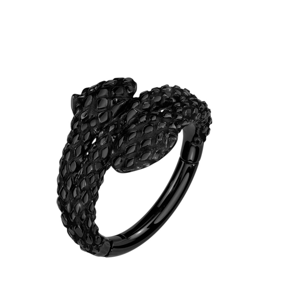 Precision Double Snake Head Hinged Segment Ring - 316L Stainless Steel