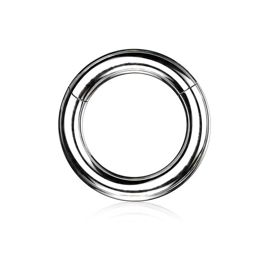 Large Gauge Hinged Segment Clicker Ring - 316L Stainless Steel