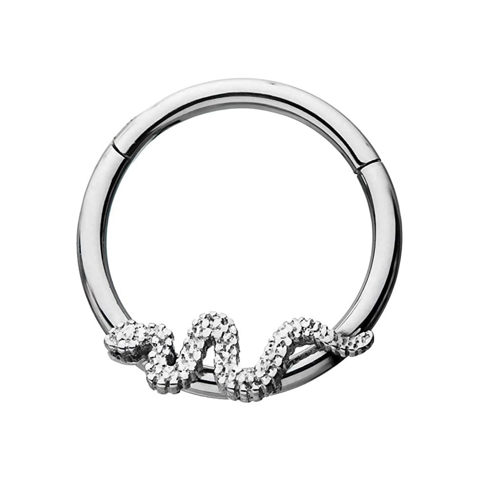 Slithering Snake Hinged Segment Ring - Stainless Steel