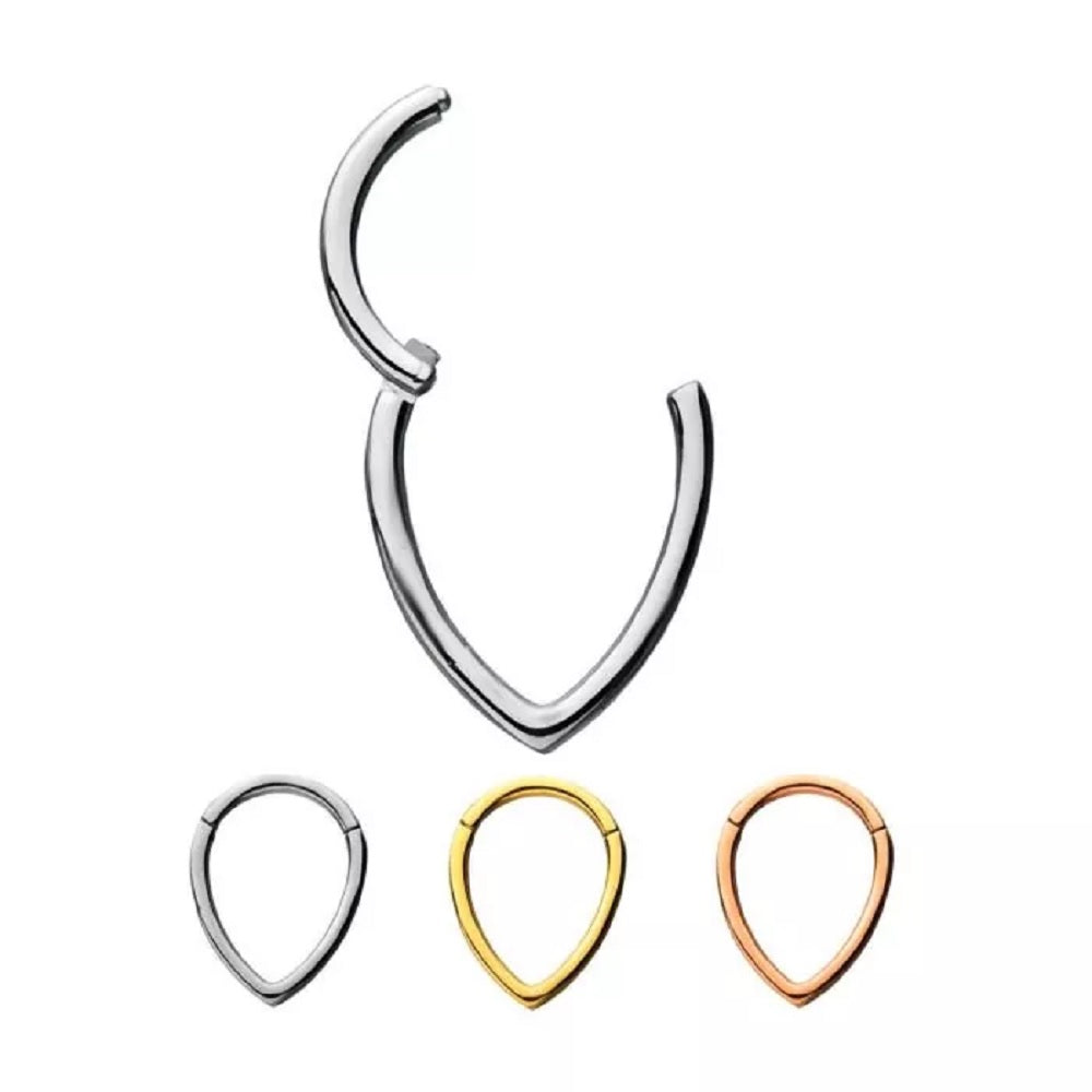 Tear Drop Hinged Segment Ring - Stainless Steel