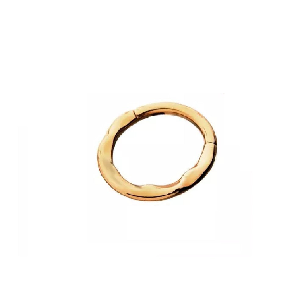 Hammered Texture Wavy Hinged Segment Ring - Stainless Steel