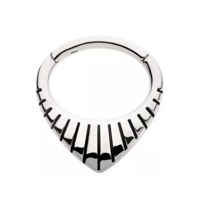 Oval Shape with Cut Lines Hinged Segment Ring - 316L Stainless Steel