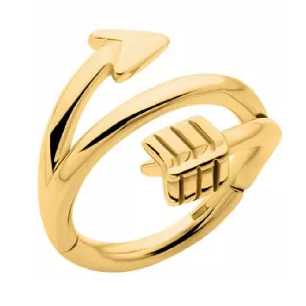 Double Ended Twisted Bow and Arrow Hinged Segment Ring - 316L Stainless Steel