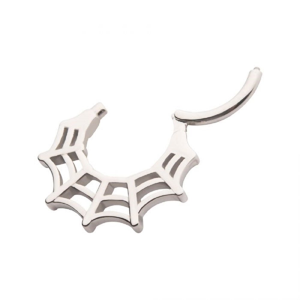 Spider Web Hinged Segment Ring - Stainless Steel