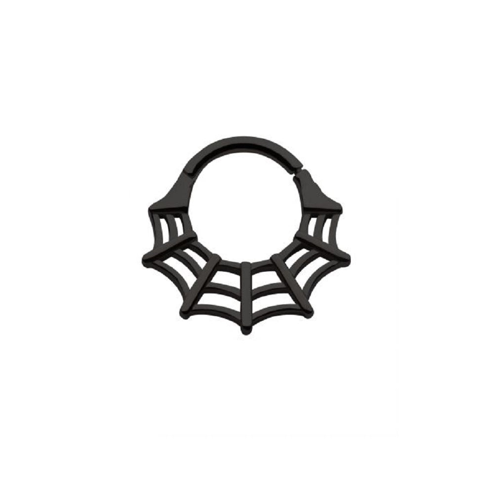 Spider Web Hinged Segment Ring - Stainless Steel