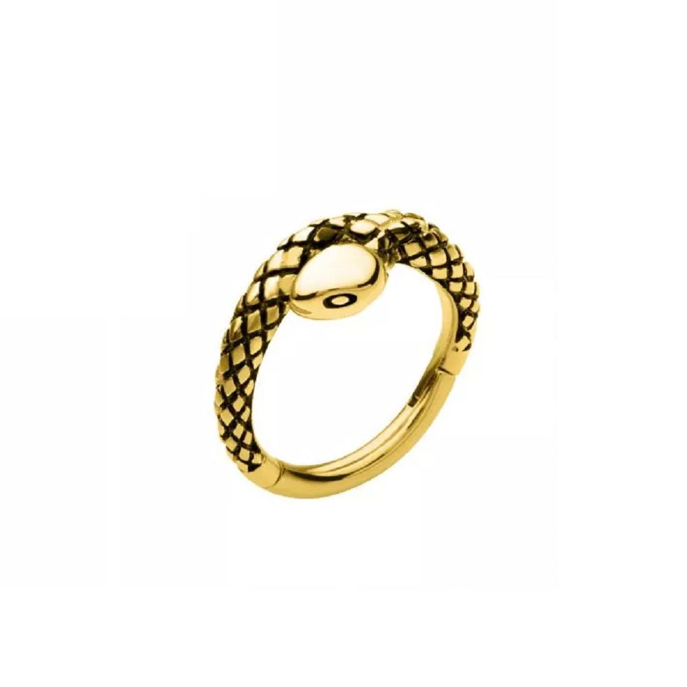 Snake Skin Hinged Segment Ring - 316L Stainless Steel