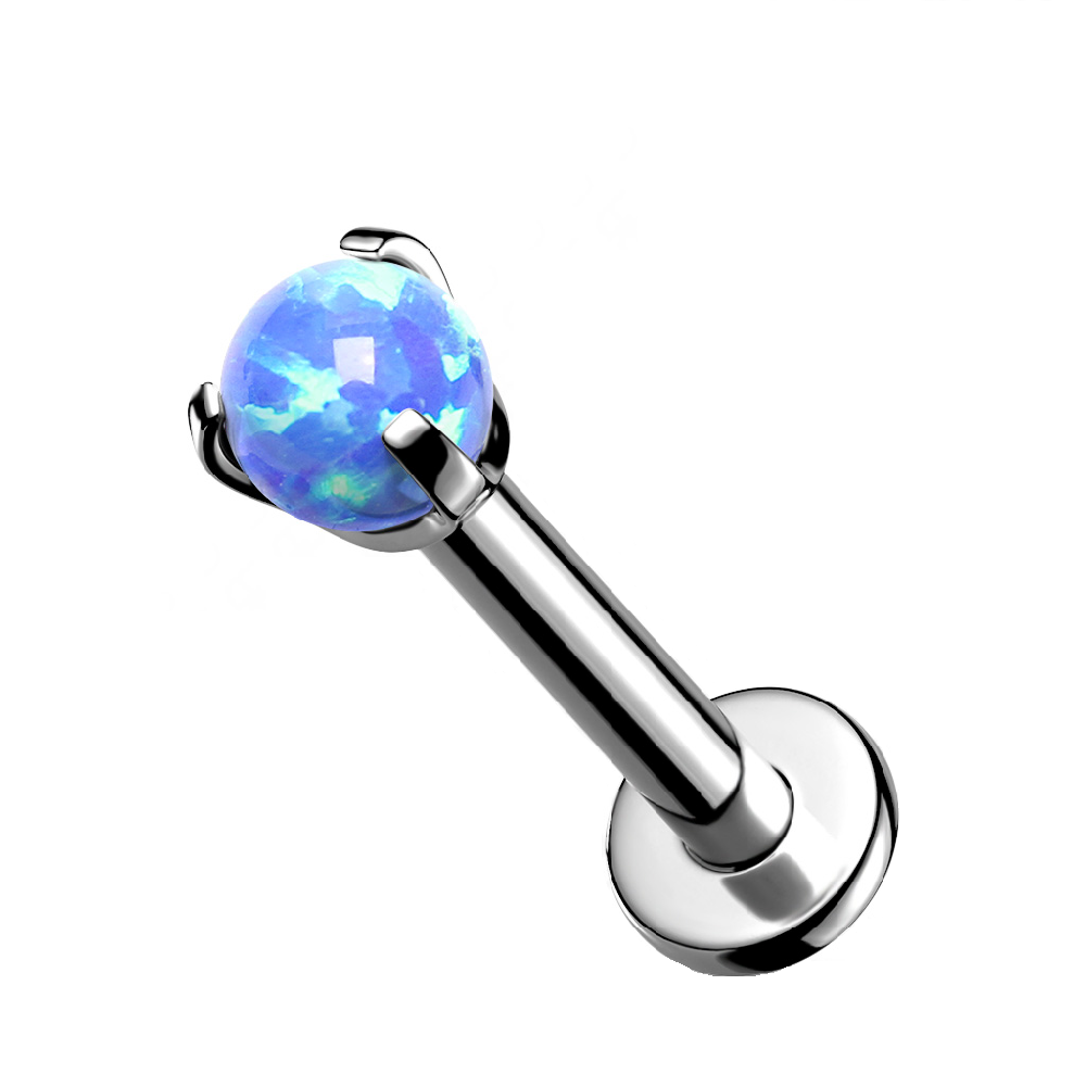Synthetic Opal Internally Threaded Flat Back Stud - G23 Implant Grade Titanium