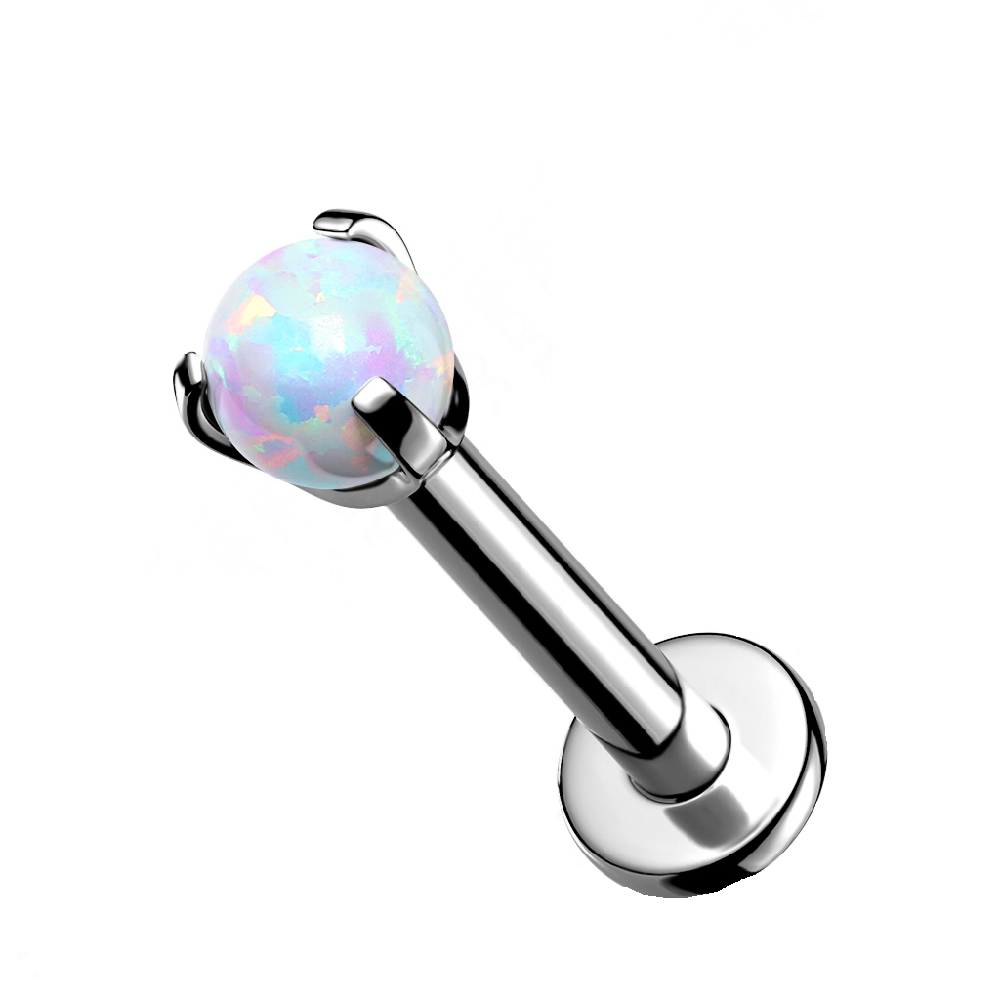 Synthetic Opal Internally Threaded Flat Back Stud - G23 Implant Grade Titanium