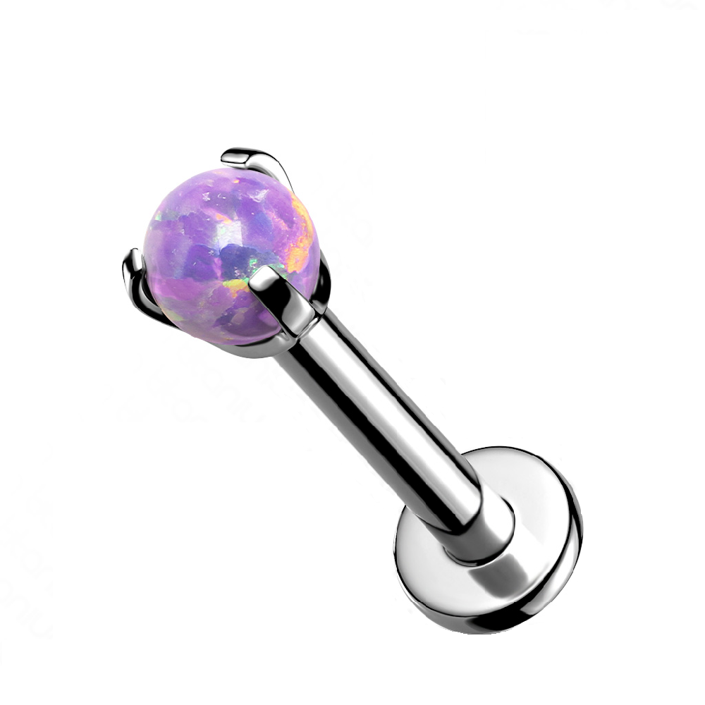 Synthetic Opal Internally Threaded Flat Back Stud - G23 Implant Grade Titanium