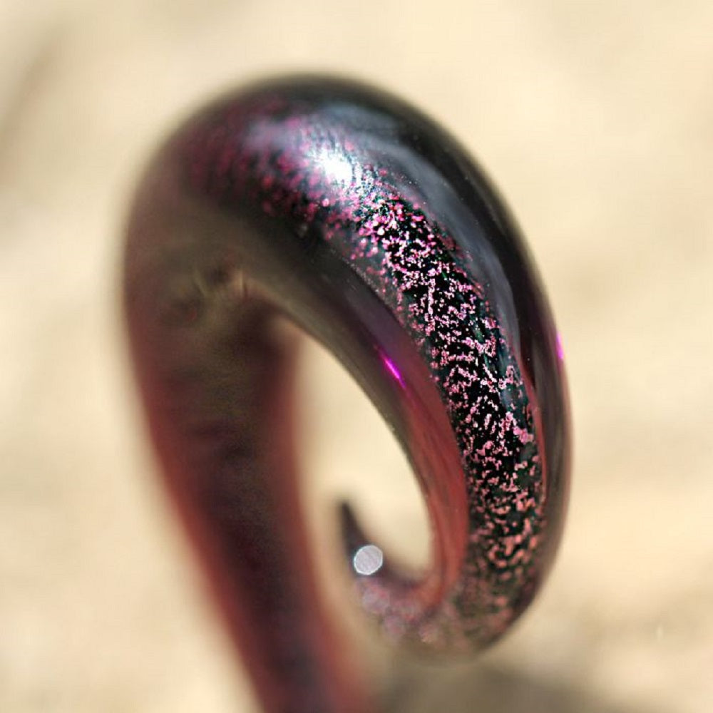 Purple Glass Sparkle Spiral Taper Plugs