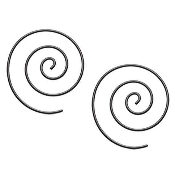 Small Spiral Coiled Hoop Earrings - Stainless Steel - Pair