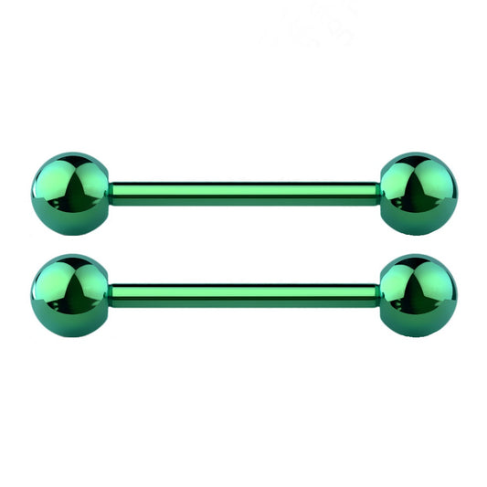 Internally Threaded Nipple Barbells - PVD Plated G23 Implant Grade Solid Titanium - Pair