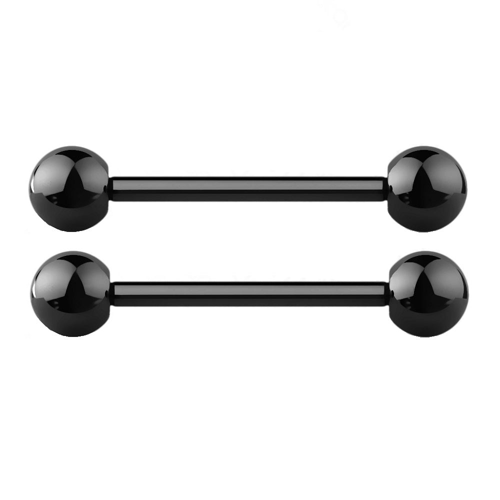 Internally Threaded Nipple Barbells - PVD Plated G23 Implant Grade Solid Titanium - Pair
