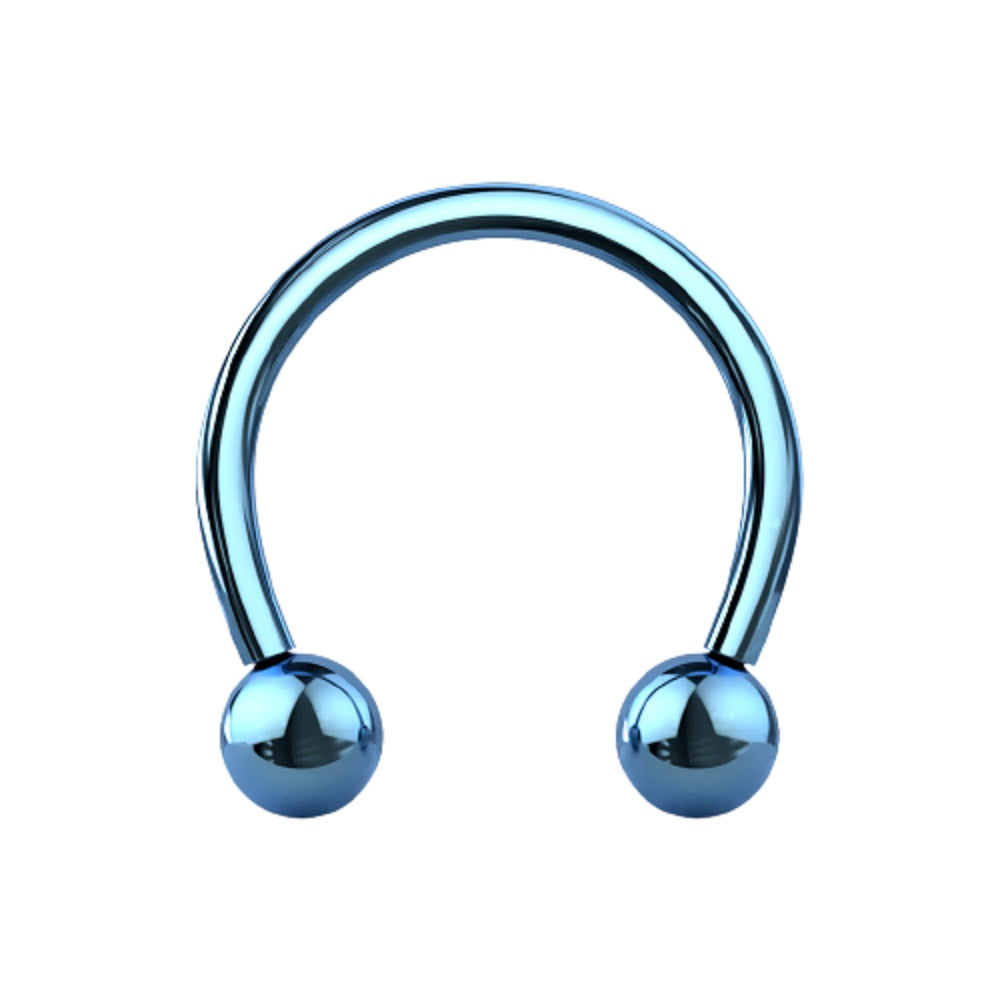 Internally Threaded Ball Ends Circular Horseshoe Barbell - PVD Plated G23 Implant Grade Titanium