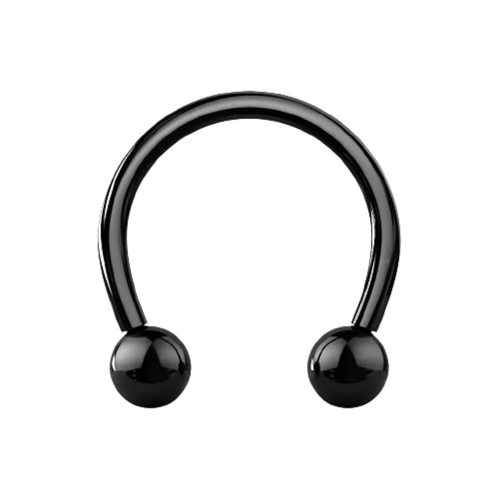 Internally Threaded Ball Ends Circular Horseshoe Barbell - PVD Plated G23 Implant Grade Titanium