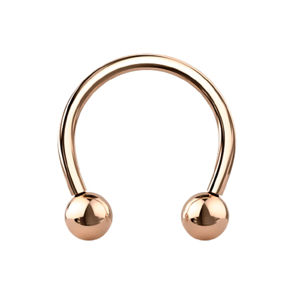 Internally Threaded Ball Ends Circular Horseshoe Barbell - PVD Plated G23 Implant Grade Titanium