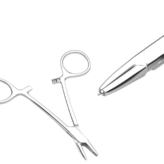 Dermal Anchor Tube Hemostat Forceps for Dermal Tops - Stainless Steel