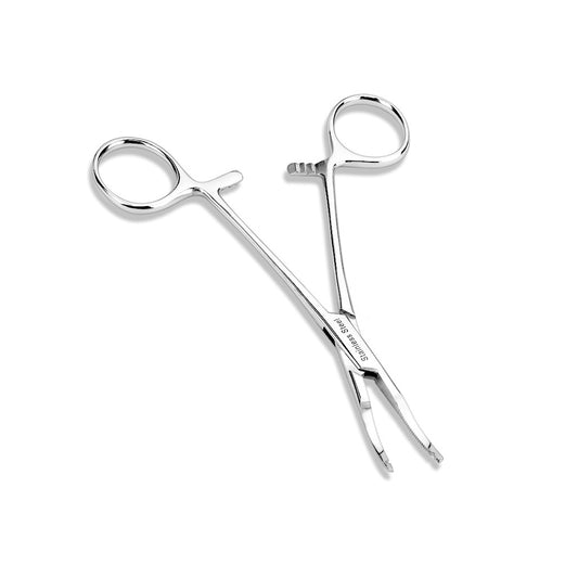 Micro Thin Tip Dermal Anchor Kelly Forceps Tool - 0.5mm Head with 2mm Hole - Stainless Steel
