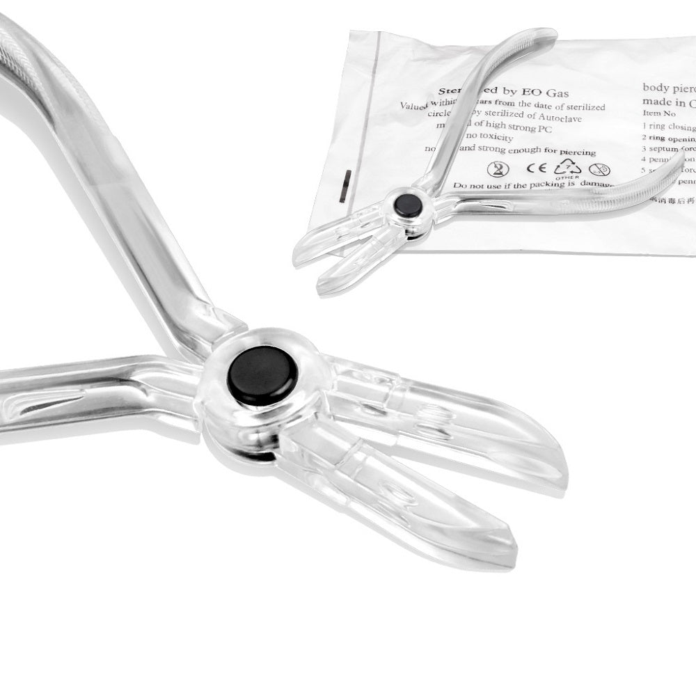 EO Gas Sterilized Disposable Ring Closing Pliers Body Piercing Tool
