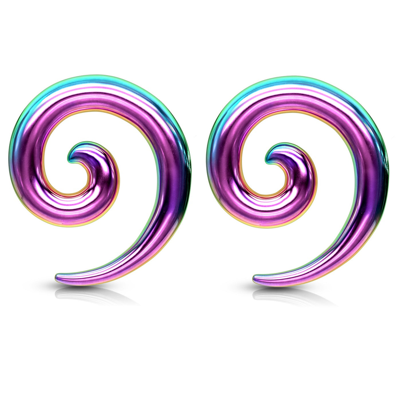 Spiral Tapers - Stainless Steel - Pair