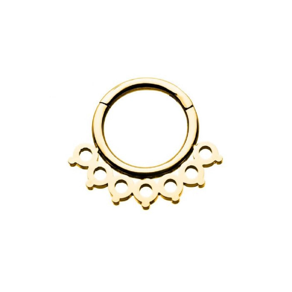 Multi Circular Pointed Edged Design Hinged Segment Ring - 316L Stainless Steel