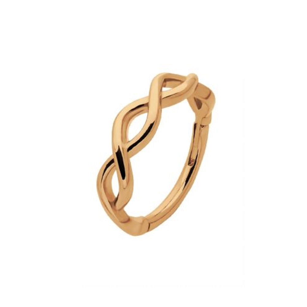 Half Spiraled Design Side Facing Hinged Segment Clicker Ring - 316L Stainless Steel