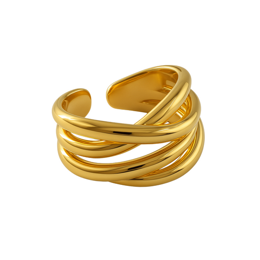 Adjustable Open Line Cutout Ring - 925 Sterling Silver