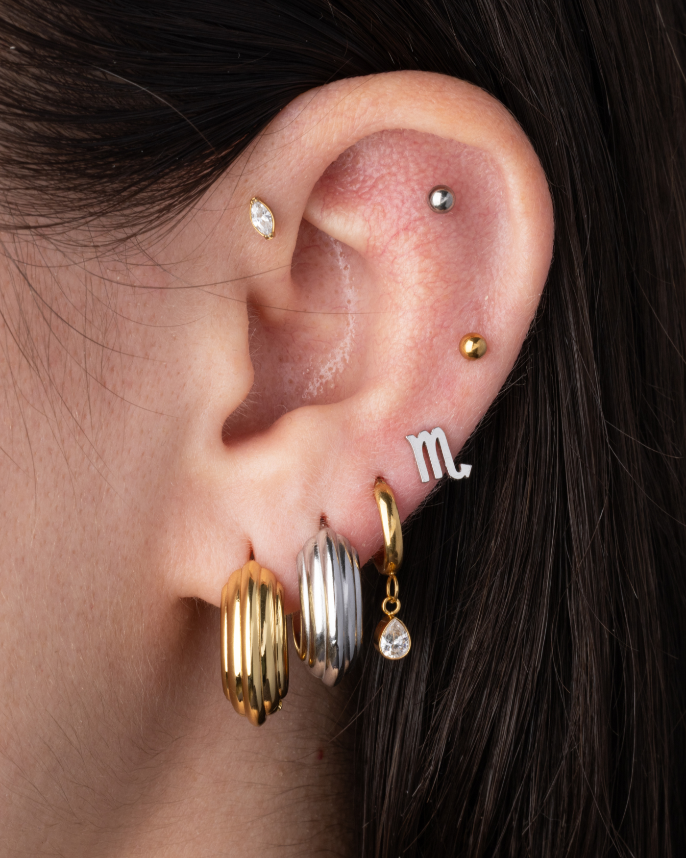 Zodiac Stud Earrings - Pair - 316L Stainless Steel