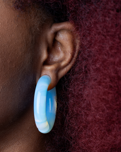 Opalite Hoop Plugs - Pair