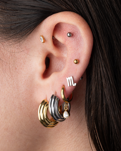Zodiac Stud Earrings - Pair - 316L Stainless Steel