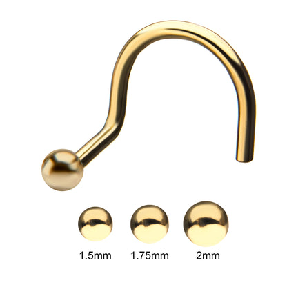 Ball Top Nose Screw - 14kt Gold