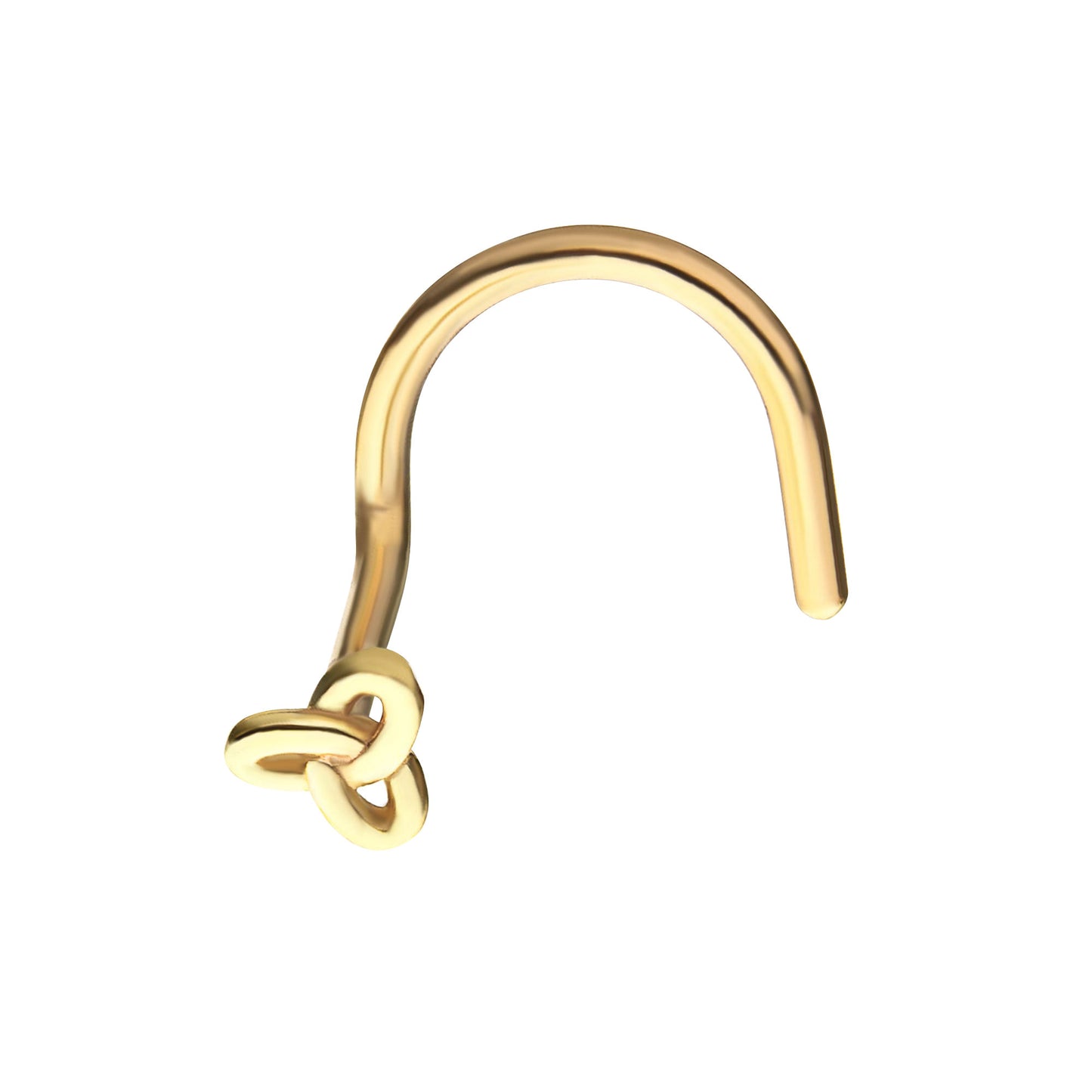 Celtic Knot Top Nose Screw - 14kt Gold