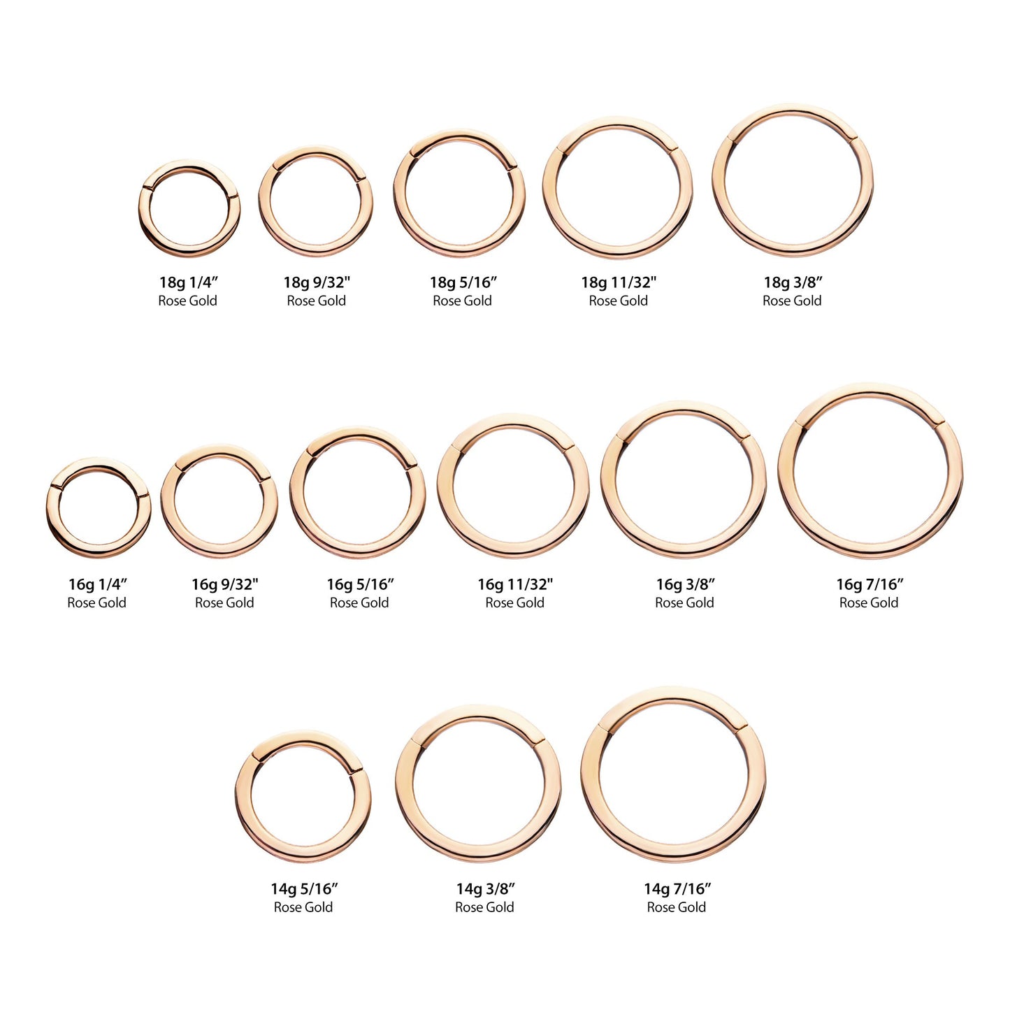 Basic Hinged Segment Clicker Ring - 14kt Rose Gold