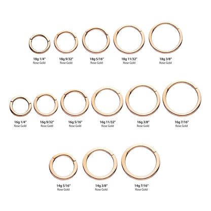 Basic Hinged Segment Clicker Ring - 14kt Rose Gold