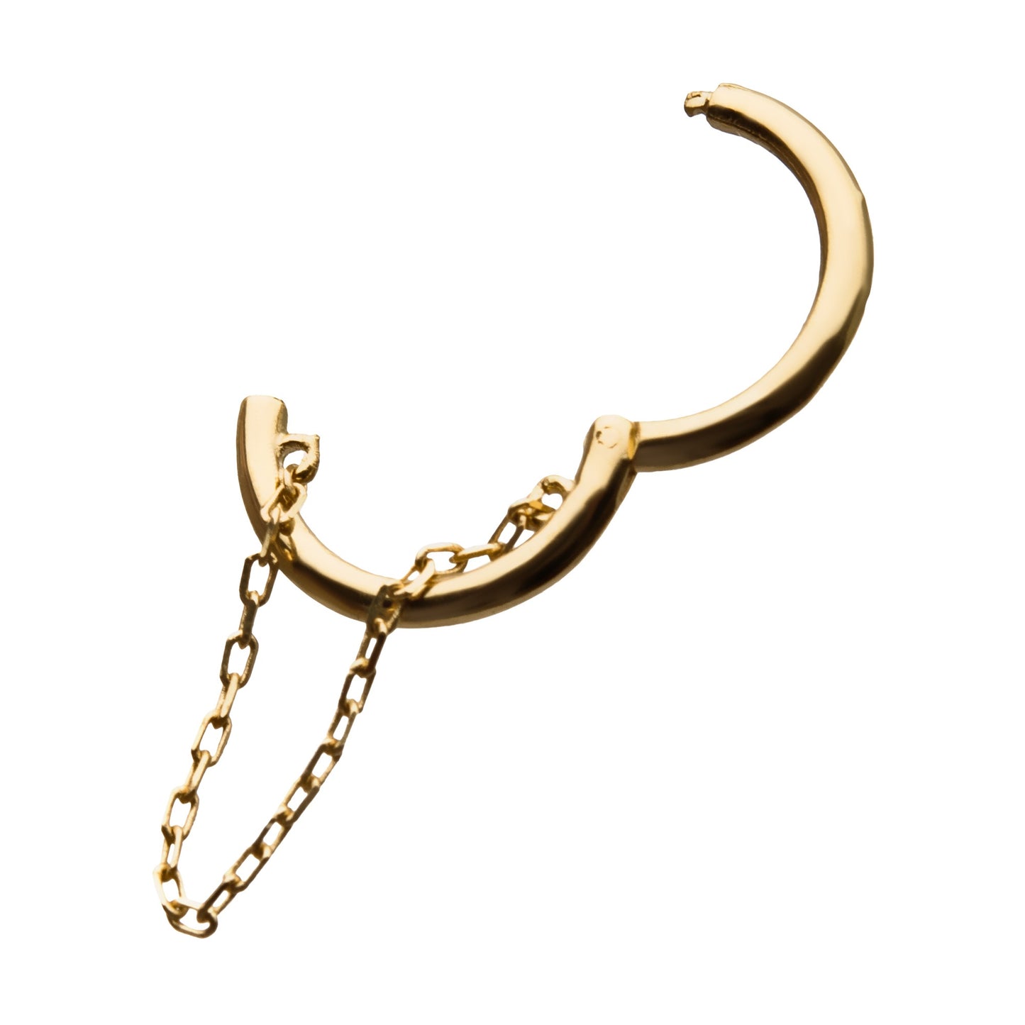 Dangling Chain Hinged Segment Clicker Ring - 14kt Gold