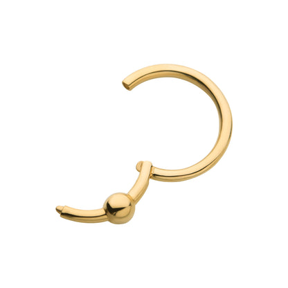 Faux Captive Bead Ring Hinged Segment Clicker Ring - 14kt Gold