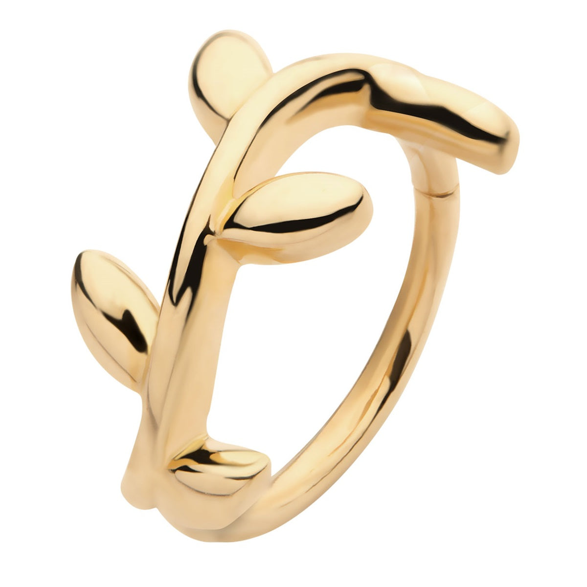 Leaf Edge Hinged Segment Clicker Ring - 14kt Gold