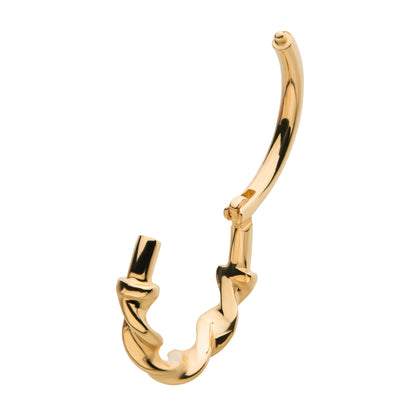 Twisted Hinged Segment Clicker Ring - 14kt Gold