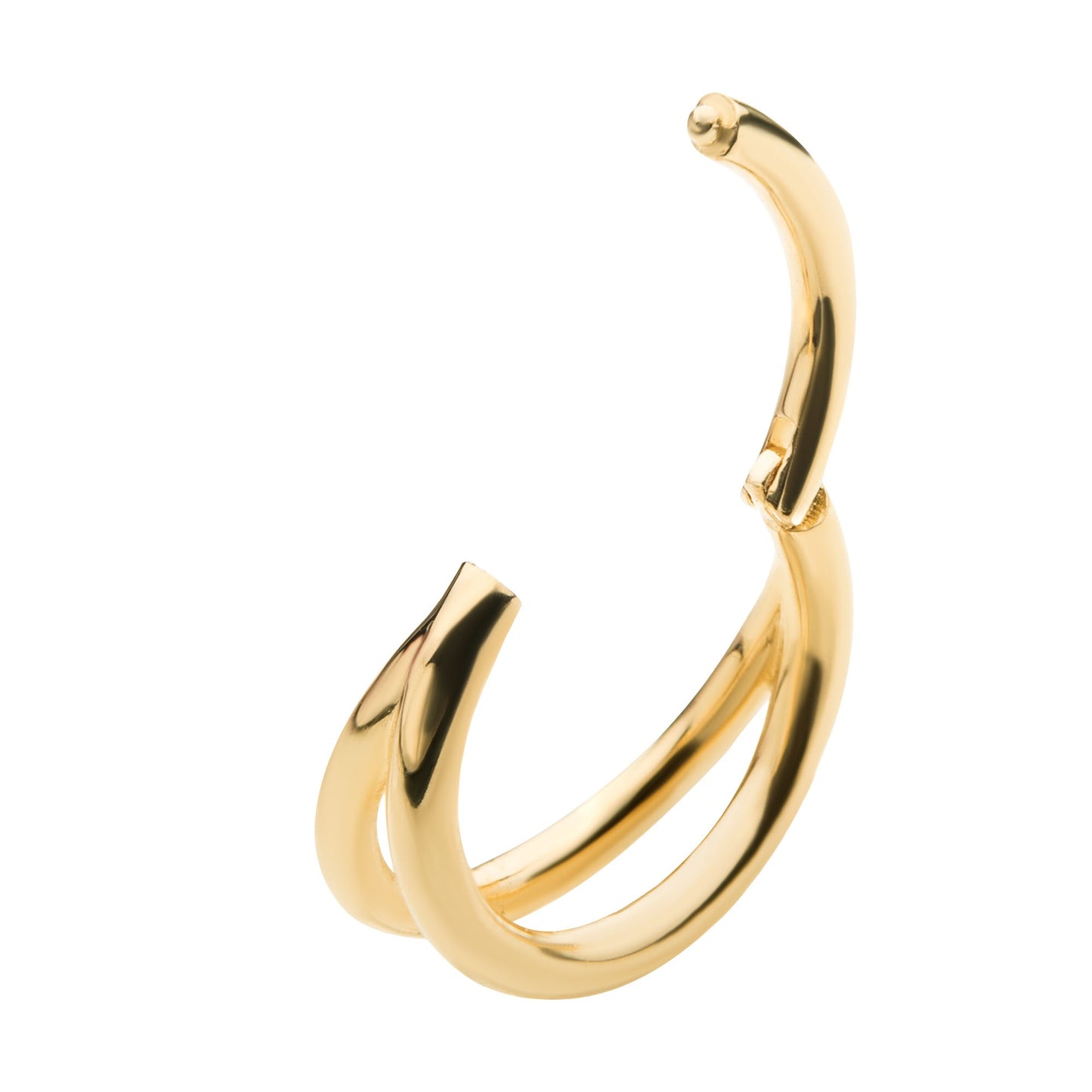 Double Hoop Hinged Segment Clicker Ring - 14kt Gold