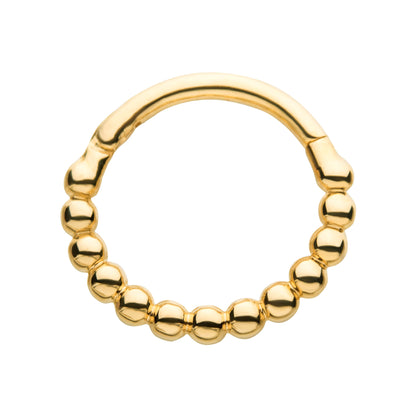 Beaded Edge Hinged Segment Clicker Ring - 14kt Gold