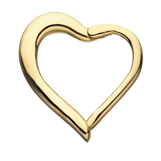 Heart Shaped Right Ear Hinged Segment Clicker Ring - 14kt Gold