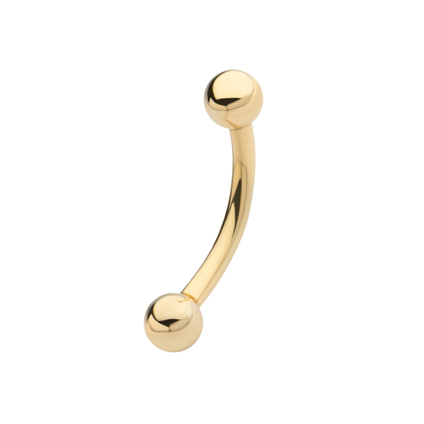 Internally Threaded on One End Curved Barbell - 14kt Gold