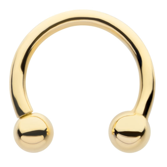 Internally Threaded on One End Circular Barbell - 14kt Gold