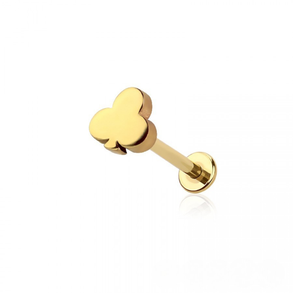 Threadless Push-In Poker Card Suit Top Flat Back Stud - 316L Stainless Steel