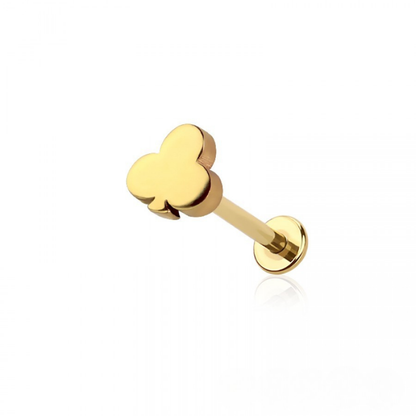 Threadless Push-In Poker Card Suit Top Flat Back Stud - 316L Stainless Steel