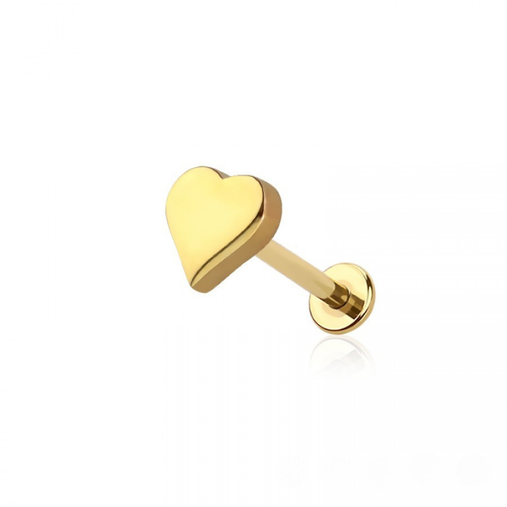 Threadless Push-In Poker Card Suit Top Flat Back Stud - 316L Stainless Steel