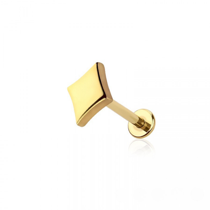 Threadless Push-In Poker Card Suit Top Flat Back Stud - 316L Stainless Steel