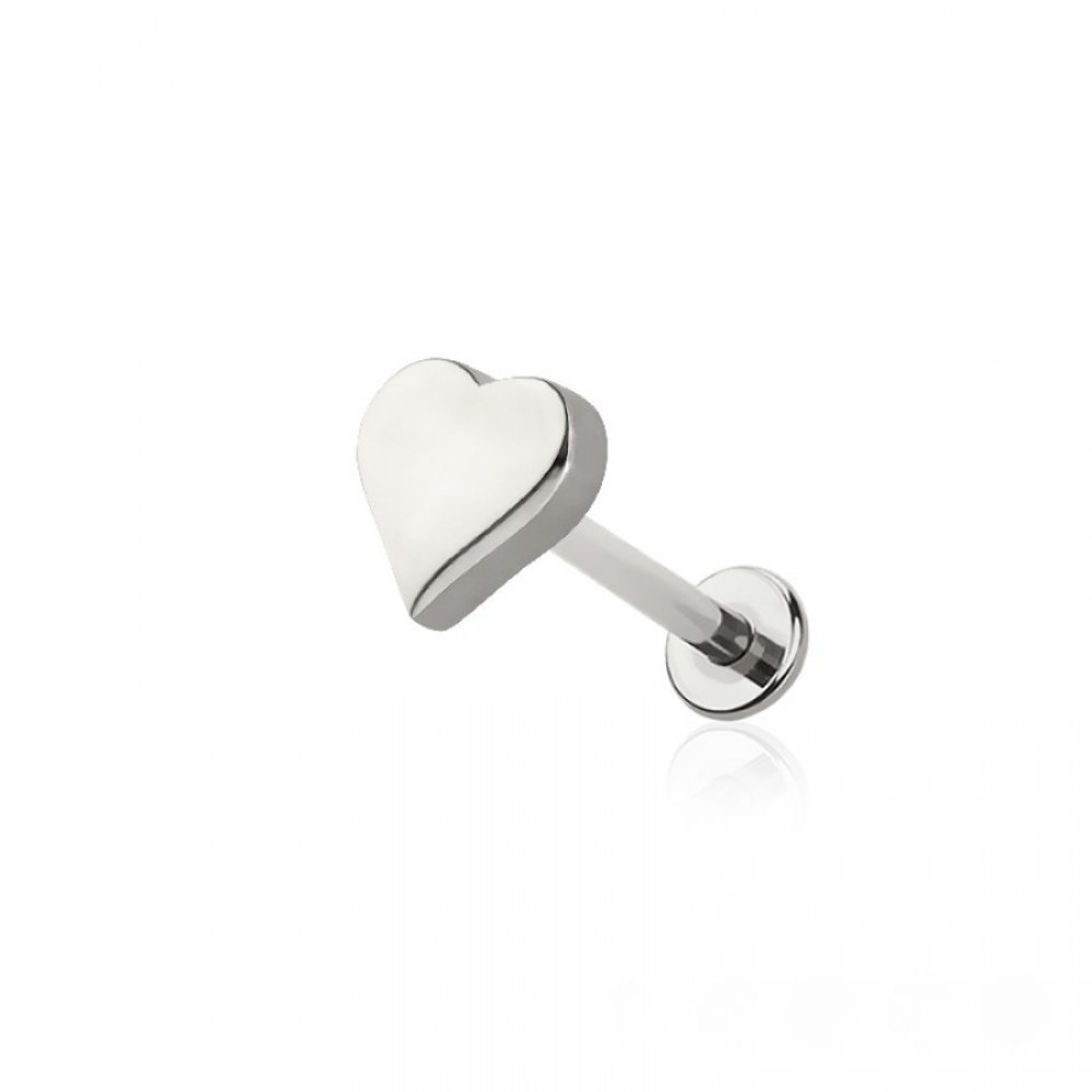 Threadless Push-In Poker Card Suit Top Flat Back Stud - 316L Stainless Steel