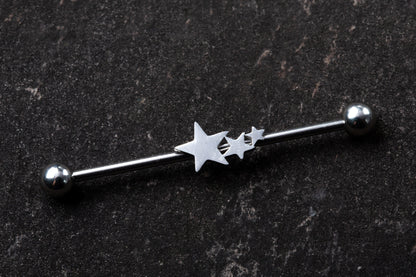 Triple Star Industrial Barbell - 316L Stainless Steel